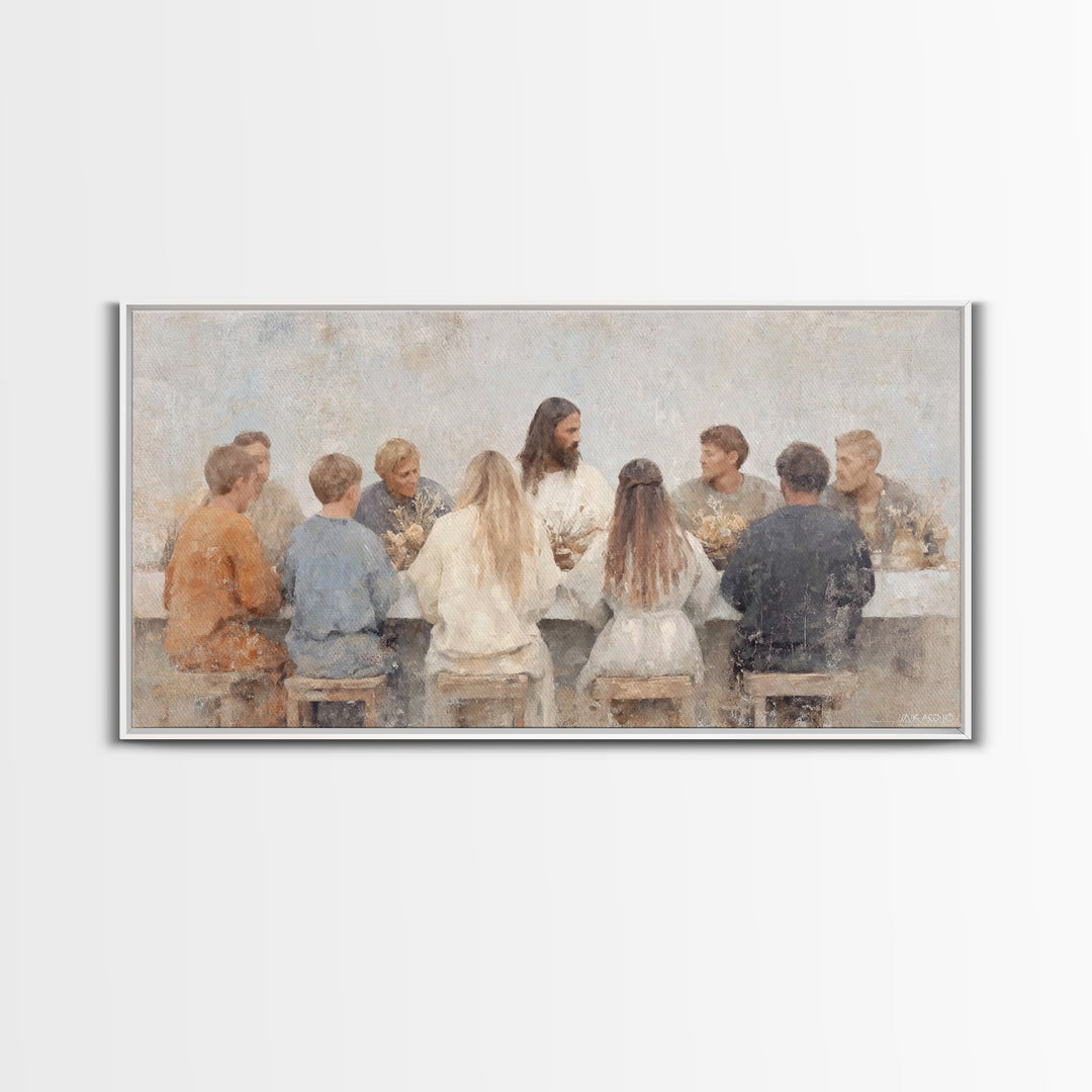 Bread Of Grace, Framed Canvas Print, Christian Wall Art, Christian Art Canvas, Large Christian Painting, Jesus Painting, Modern Christian A