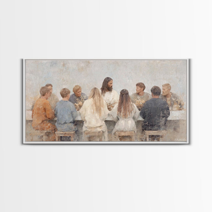 Bread Of Grace, Framed Canvas Print, Christian Wall Art, Christian Art Canvas, Large Christian Painting, Jesus Painting, Modern Christian A