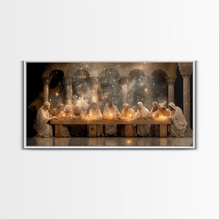 Divine Supper Radiance, Framed Canvas Print, Christian Art Work, Jesus Painting, Christian Wall Art, Christmas Art, Christian Decor