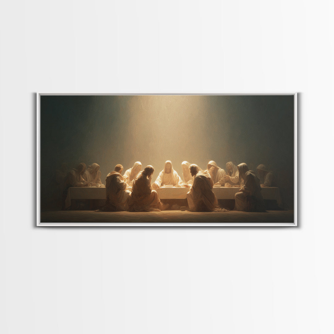 Radiant Supper Realm, Framed Canvas Print, Christian Painting, Jesus Canvas Art, Christian Art Print, Christmas Art, Christian Decor