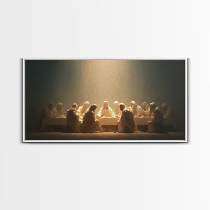 Radiant Supper Realm, Framed Canvas Print, Christian Painting, Jesus Canvas Art, Christian Art Print, Christmas Art, Christian Decor