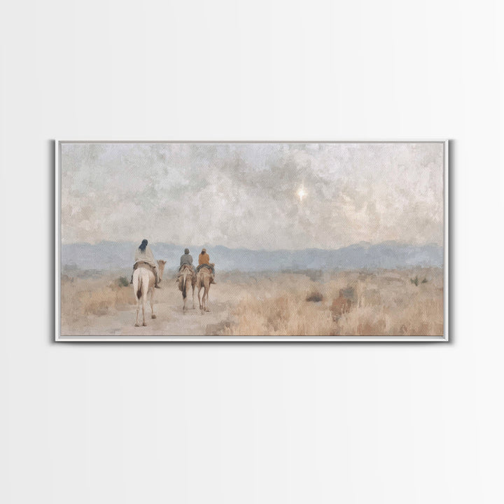 Starbound Pilgrimage, Framed Canvas Print, Christian Art Canvas, Christian Wall Art, Christian Christmas Art, Christmas Art, Christian Deco