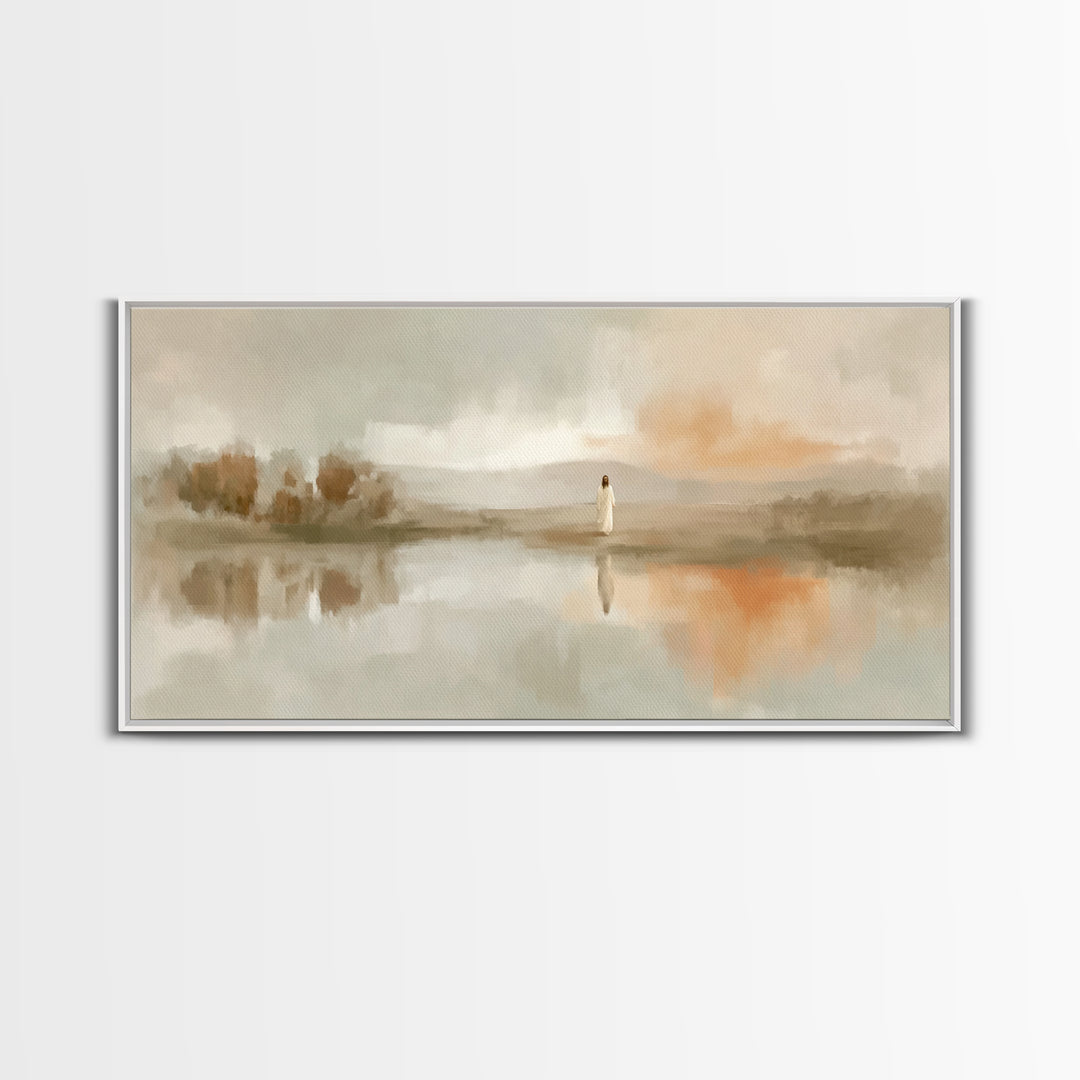 Horizon Of Mercy - Framed Canvas Print - Christian Wall Art - Unique Christian Art - Modern Christian Painting - Christian Christmas Art