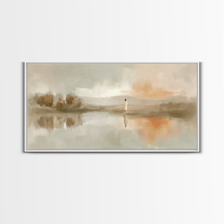 Horizon Of Mercy - Framed Canvas Print - Christian Wall Art - Unique Christian Art - Modern Christian Painting - Christian Christmas Art