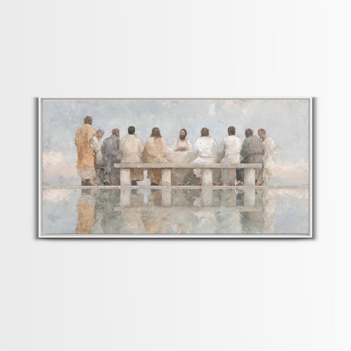 Dawn Of Fellowship | Framed Canvas Print | Christian Art Canvas | Christian Wall Art | Jesus Painting | Christian Christmas Art | Christian