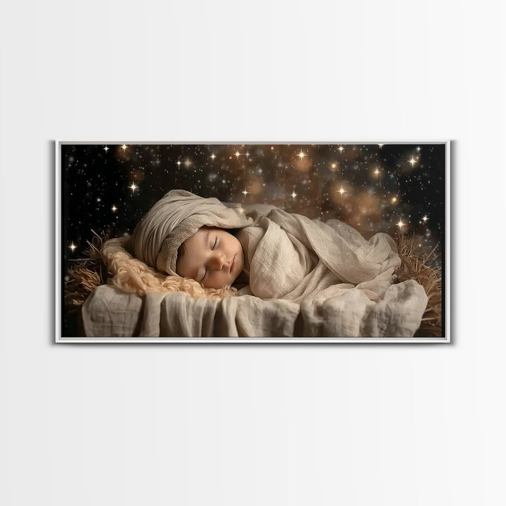 Starborn Child | Framed Canvas Print | Christian Christmas Art | Christian Art Canvas | Jesus Christmas Art | Christian Wall Art | Christma