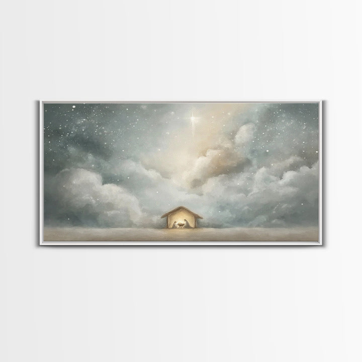 Star Of Bethlehem – Framed Canvas Print – Christian Christmas Art – Christian Wall Art – Christian Art Print – Christmas Decor – Modern Chr