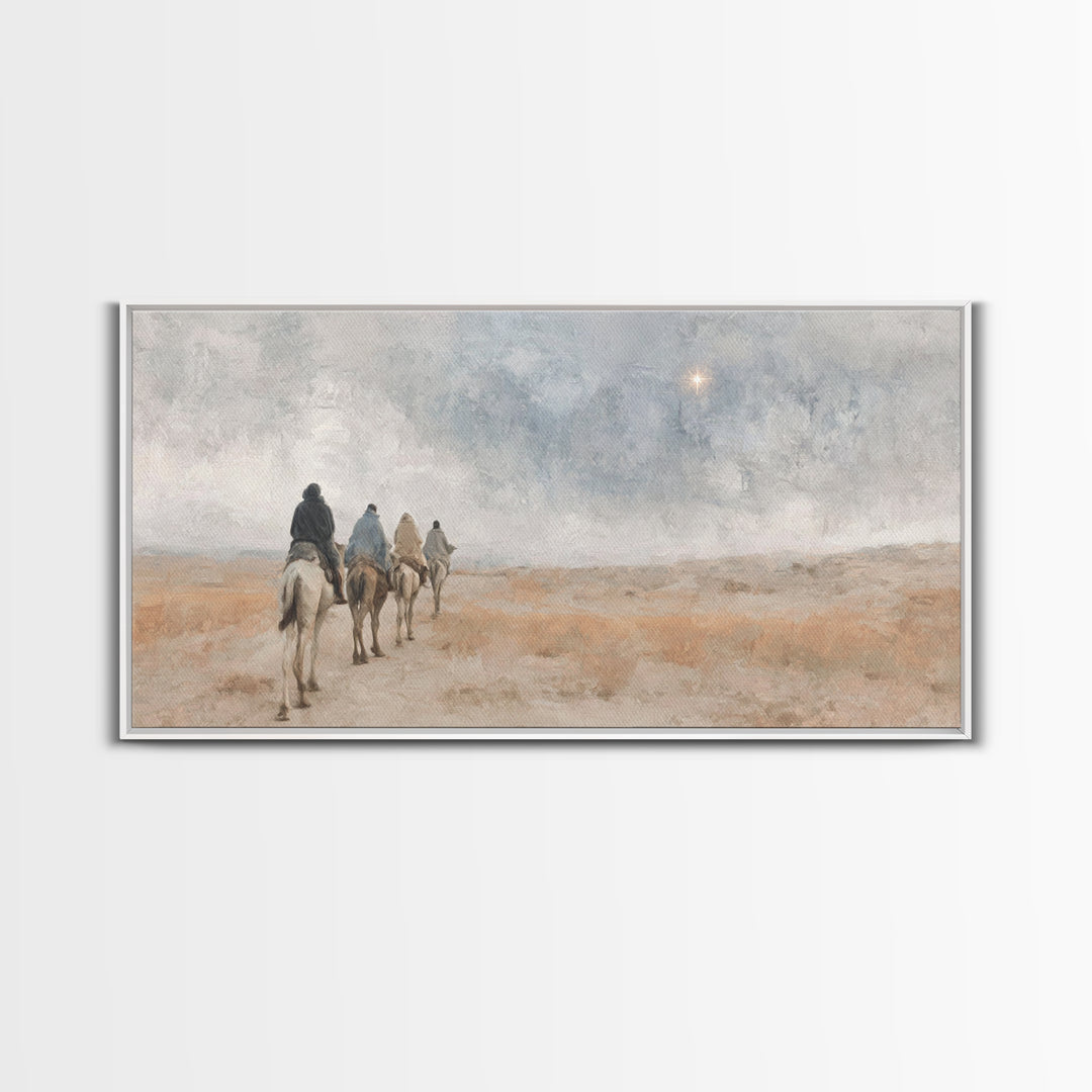 Journey Of Faith – Framed Canvas Print – Christian Art Canvas – Christmas Wall Art – Christian Christmas Art – Christian Gift – Jesus Paint