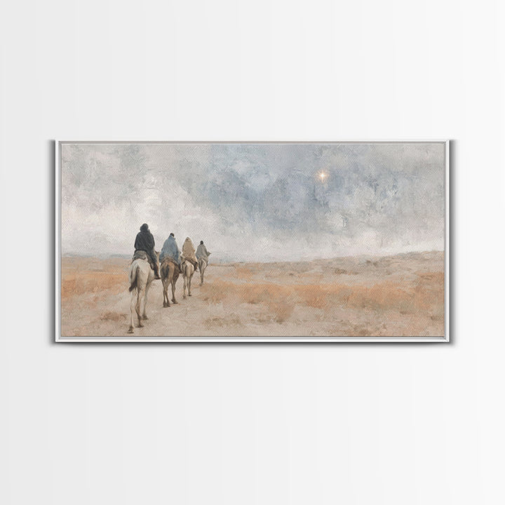 Journey Of Faith – Framed Canvas Print – Christian Art Canvas – Christmas Wall Art – Christian Christmas Art – Christian Gift – Jesus Paint