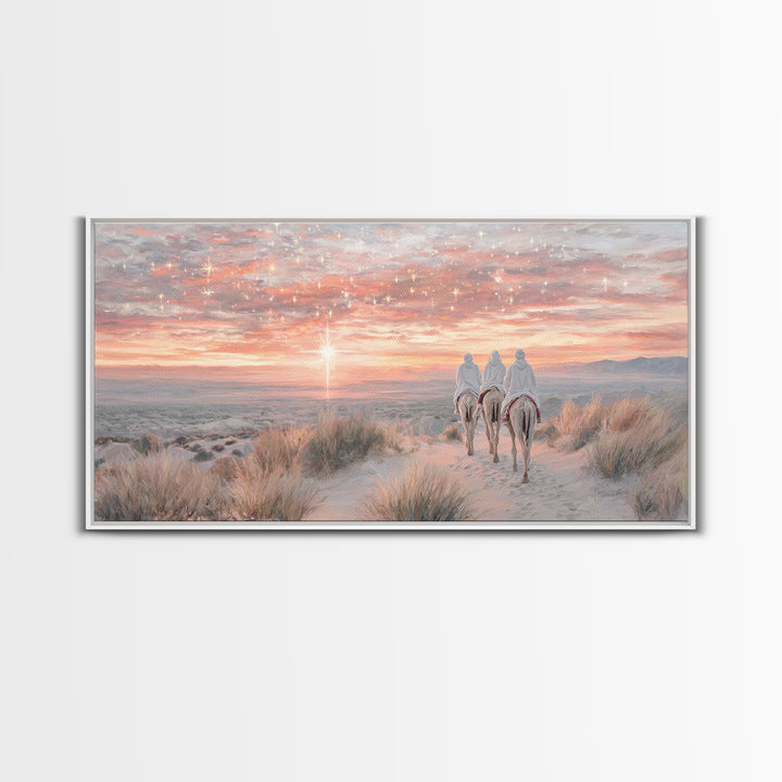 The Guiding Star – Framed Canvas Print – Christian Wall Art – Christian Art Canvas – Christian Christmas Art – Jesus Painting