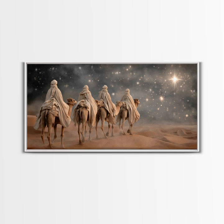 Holy Star Rising, Framed Canvas Print, Christian Wall Art, Christmas Canvas Wall Art, Christian Art Canvas, Moody Christmas Art, Jesus Chri