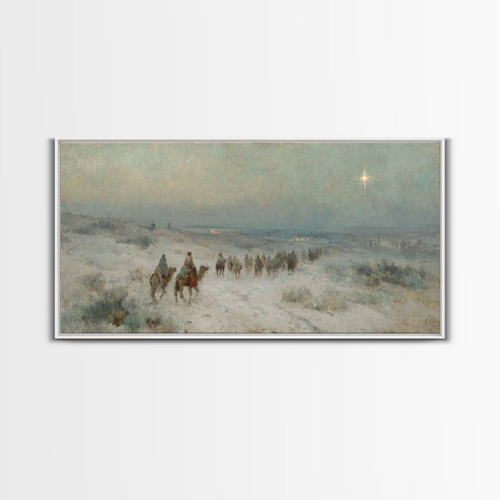 Light Of Bethlehem | Framed Canvas Print | Christian Wall Art | Christmas Art Prints | Christian Art Canvas | Vintage Christmas Art | Chris
