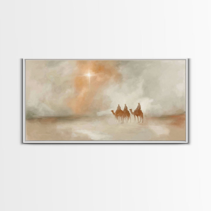 Wandering Kings – Framed Canvas Print – Christian Art Canvas – Christian Wall Art – Christmas Art Prints – Christian Christmas Art – Subtle