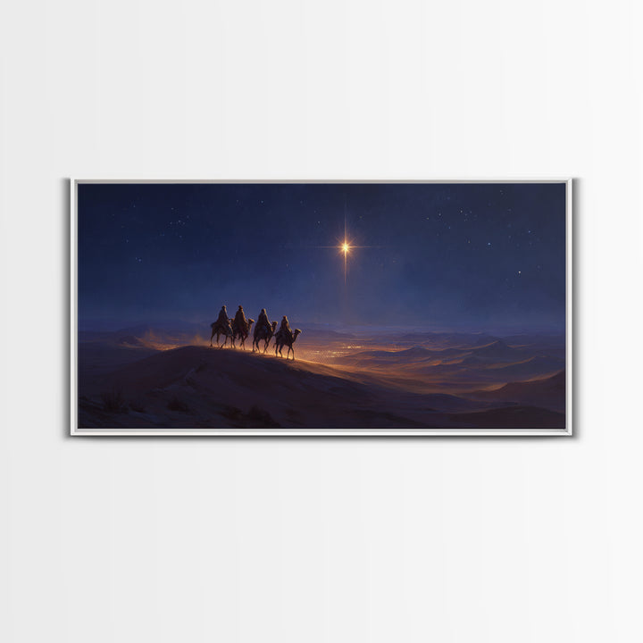 Guiding Star – Framed Canvas Print – Christian Wall Art – Christmas Art – Jesus Christmas Art – Christian Gift Ideas – Christmas Canvas Wal