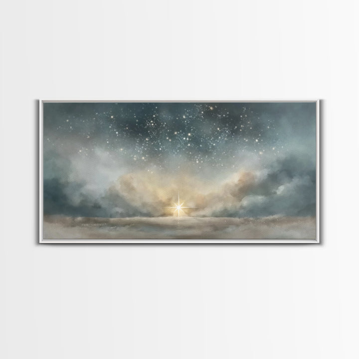 Star Of Promise – Framed Canvas Print – Christian Christmas Art – Christmas Wall Art – Christian Art Canvas – Vintage Christmas Art – Chris