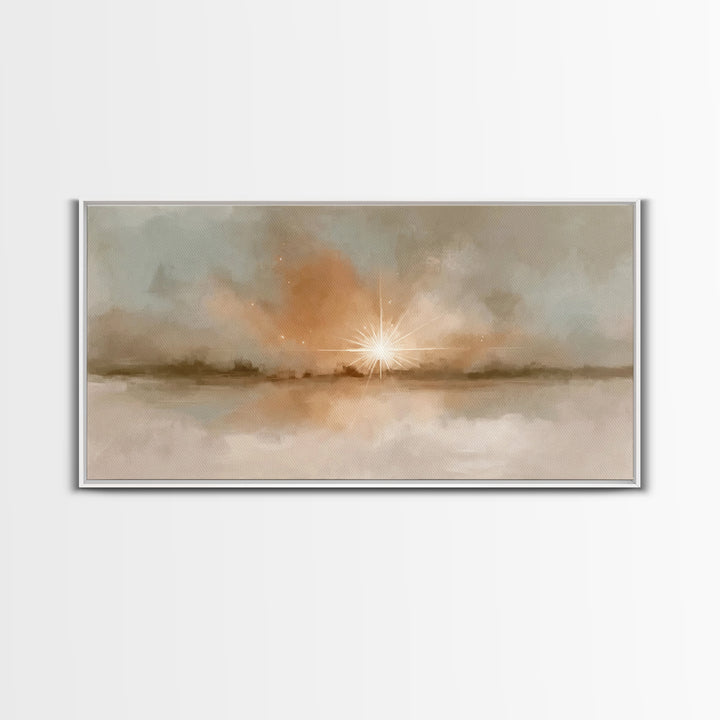 Dawn Star Light – Framed Canvas Print – Christian Wall Art – Christian Art Canvas – Christmas Art – Moody Christmas Art – Christian Decor