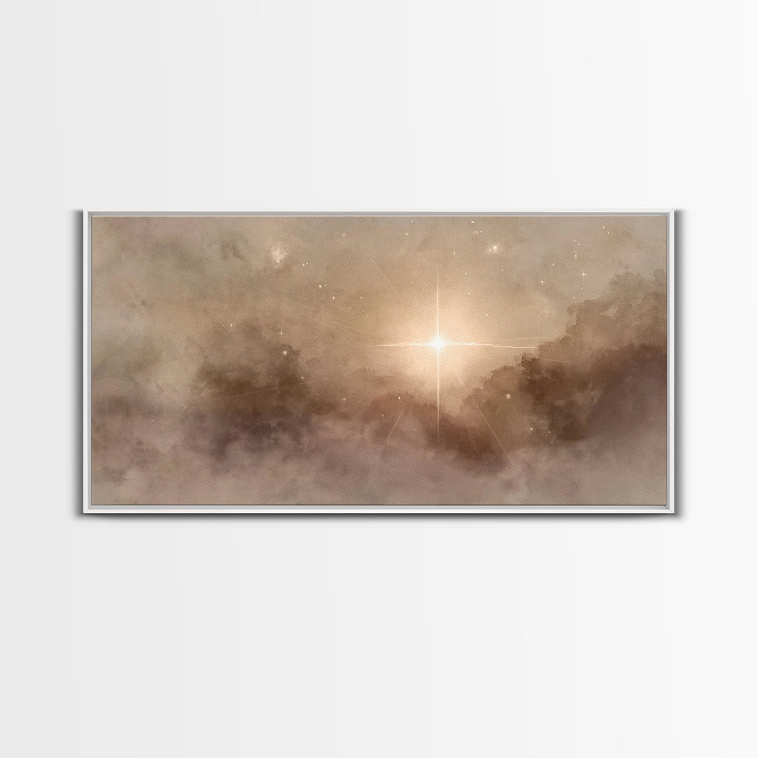 Radiant Promise – Framed Canvas Print – Christian Art – Modern Christian Painting – Christian Christmas Art – Christian Wall Art – Subtle C