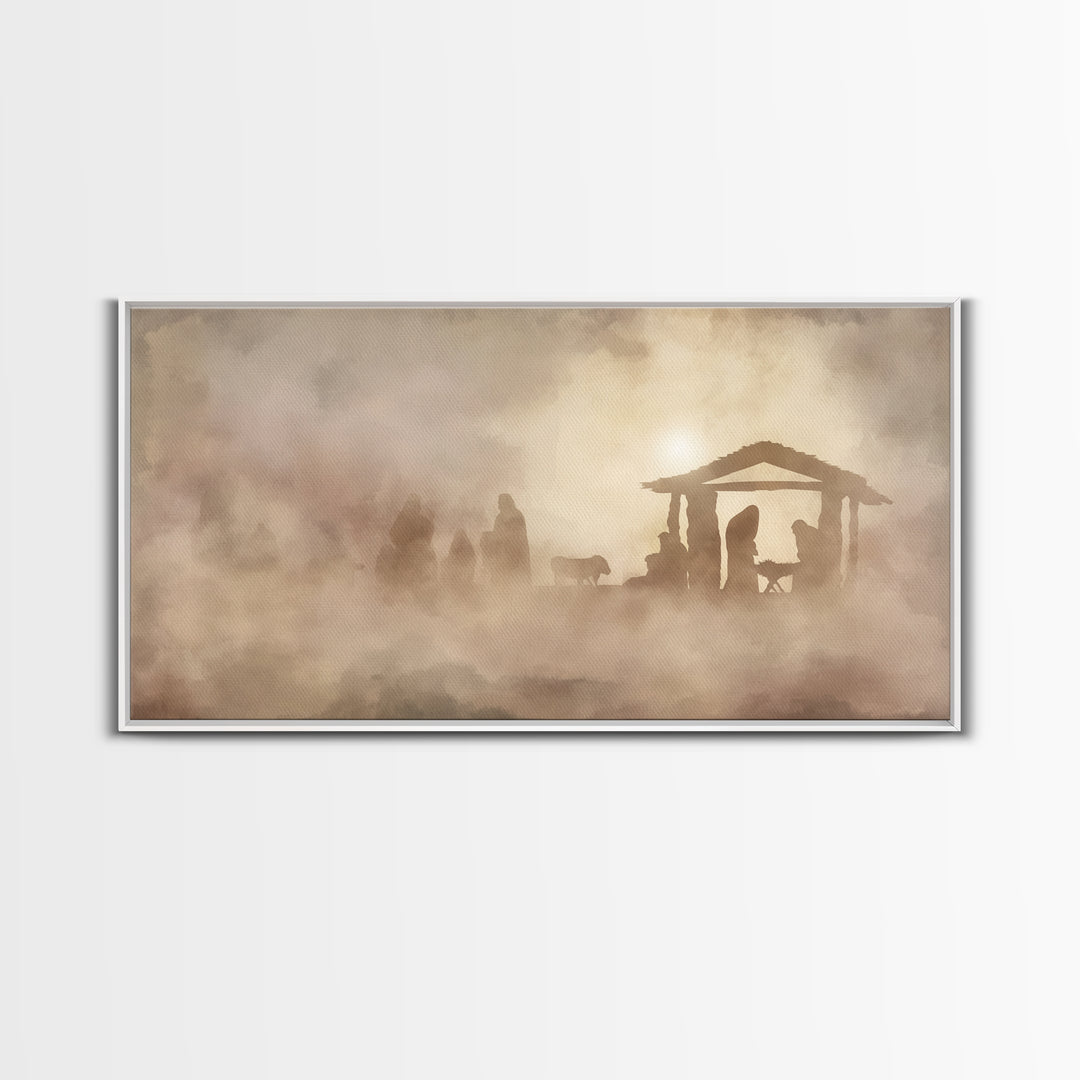 Starborn Night Peace | Framed Canvas Print | Christian Wall Art | Jesus Art Print | Christmas Art | Christian Christmas | Christian Decor