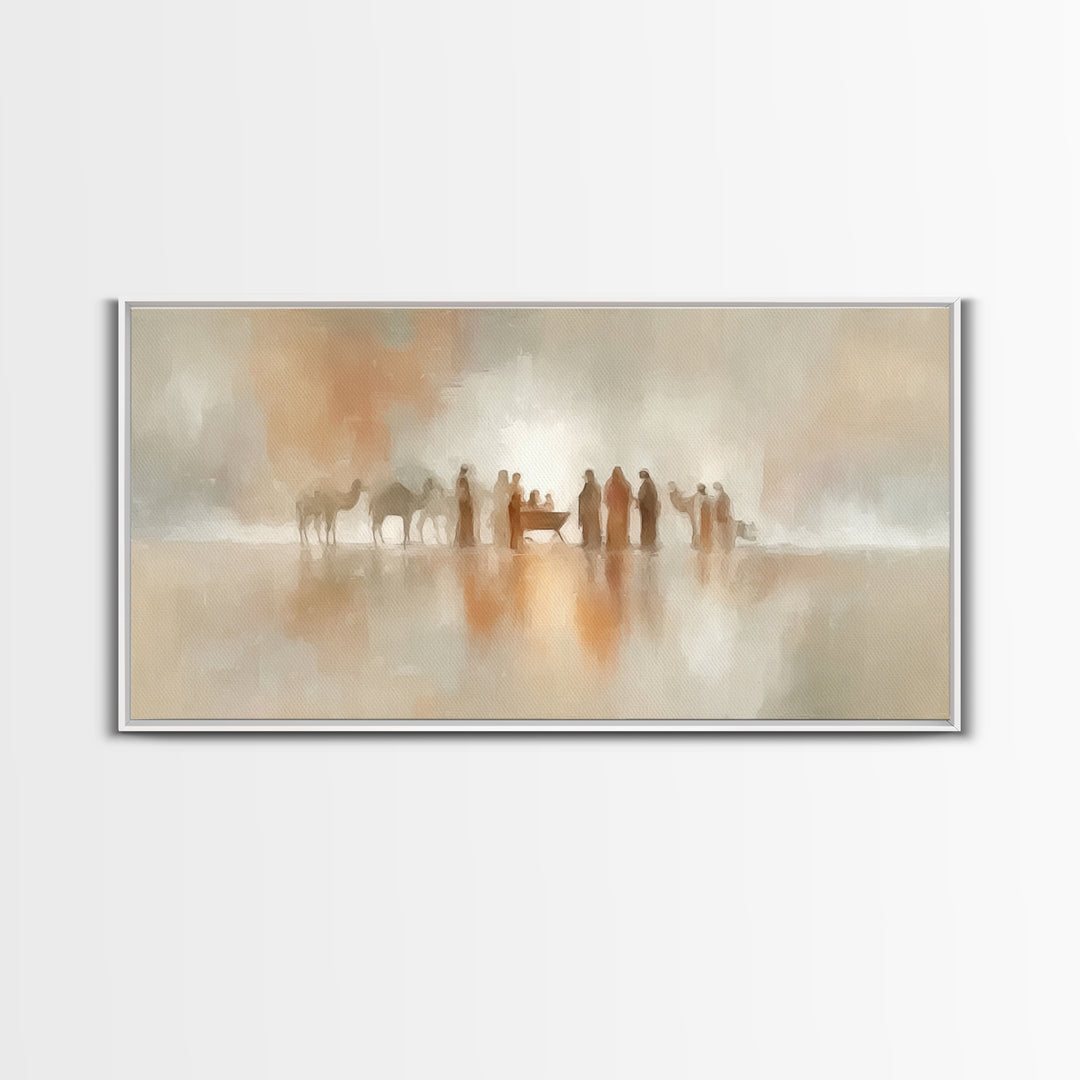 Bethlehem Stillness, Framed Canvas Print, Christian Art Canvas, Jesus Painting, Christmas Art, Christian Christmas, Christian Decor