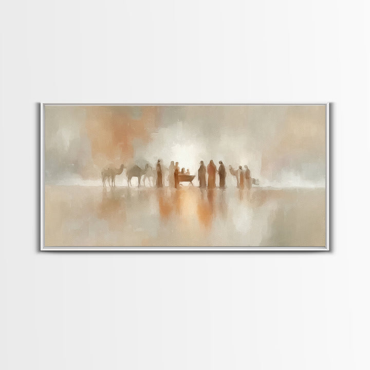 Bethlehem Stillness, Framed Canvas Print, Christian Art Canvas, Jesus Painting, Christmas Art, Christian Christmas, Christian Decor