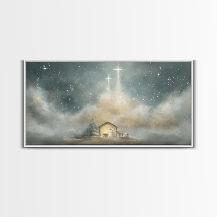 Guiding Star Haven | Framed Canvas Print | Christian Wall Art | Jesus Painting | Christmas Art | Christian Christmas Art | Christian Decor