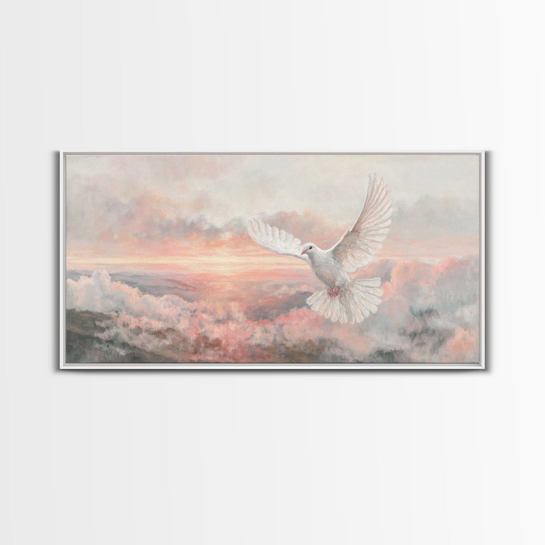 Spirit Of Light – Framed Canvas Print – Christian Wall Art – Christian Art Print – White Christmas Art – Christian Christmas Art
