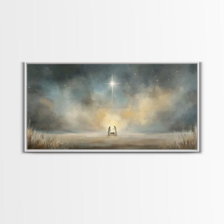 Star Of Emmanuel | Framed Canvas Print | Christian Wall Art | Christian Christmas Art | Christian Art Print | Jesus Painting | Christmas Ca