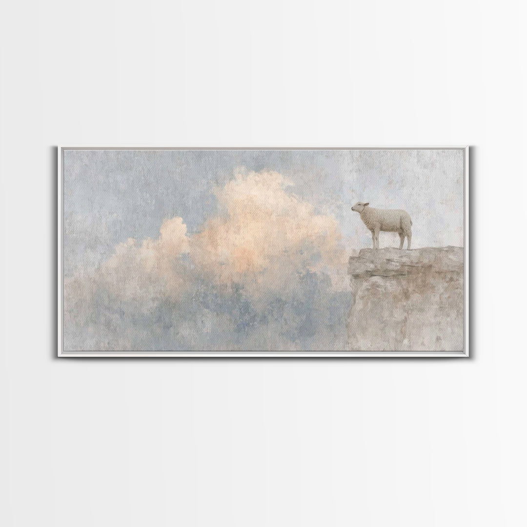 Shepherd’s Vigil – Framed Canvas Print – Christian Wall Art – Christian Art Work – Subtle Christian Art – Pastoral Scenery – Christian Gift