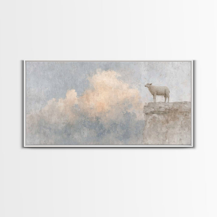 Shepherd’s Vigil – Framed Canvas Print – Christian Wall Art – Christian Art Work – Subtle Christian Art – Pastoral Scenery – Christian Gift