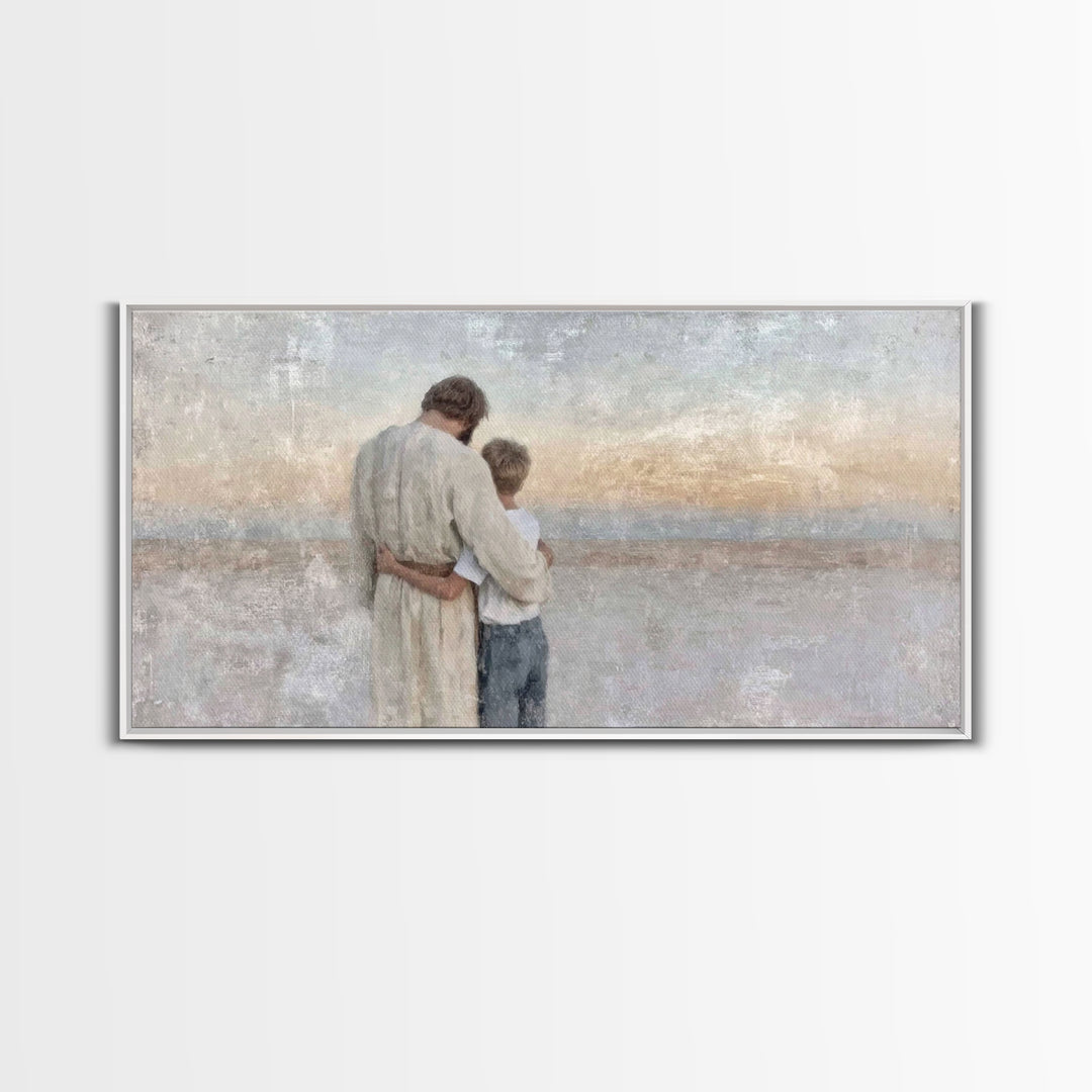Guiding Peace - Framed Canvas Print - Christian Art - Christian Decor - Christian Christmas Art - Jesus Painting - Christian Wall Art