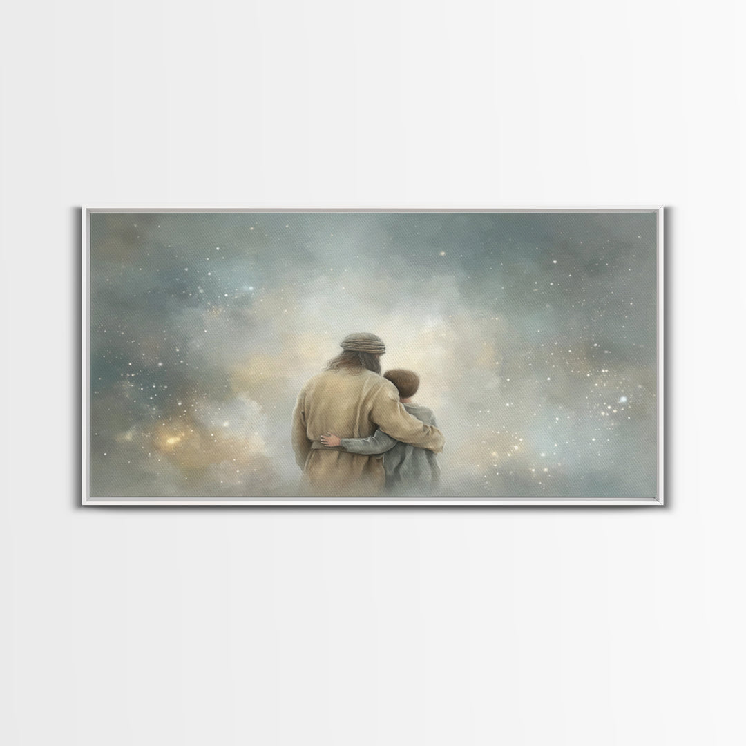 Horizon Blessing - Framed Canvas Print - Christian Art Work - Christian Art Canvas - Jesus Painting - Christian Decor - Christmas Art Print