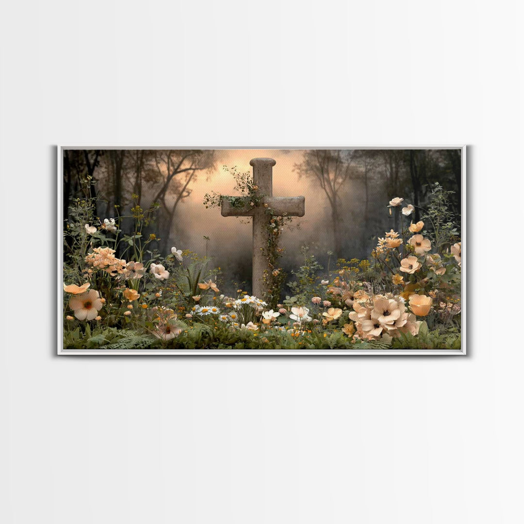 Garden Of Mercy – Framed Canvas Print – Christian Art – Christian Painting – Modern Christian Art – Jesus Canvas Art – Christian Gift Ideas
