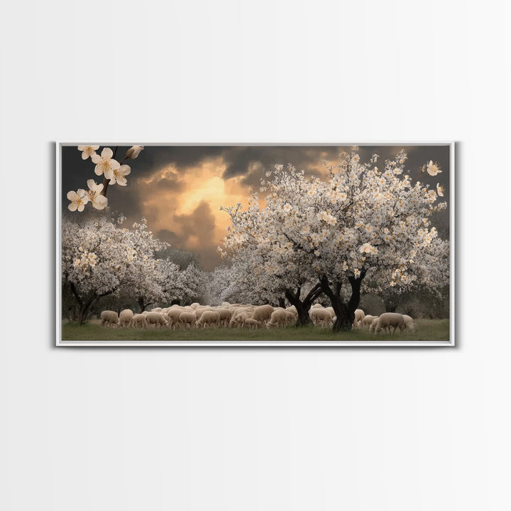 Evening Orchard Light | Framed Canvas Print | Christian Art Canvas | Christian Wall Art | Christmas Art | Jesus Painting | Christian Decor