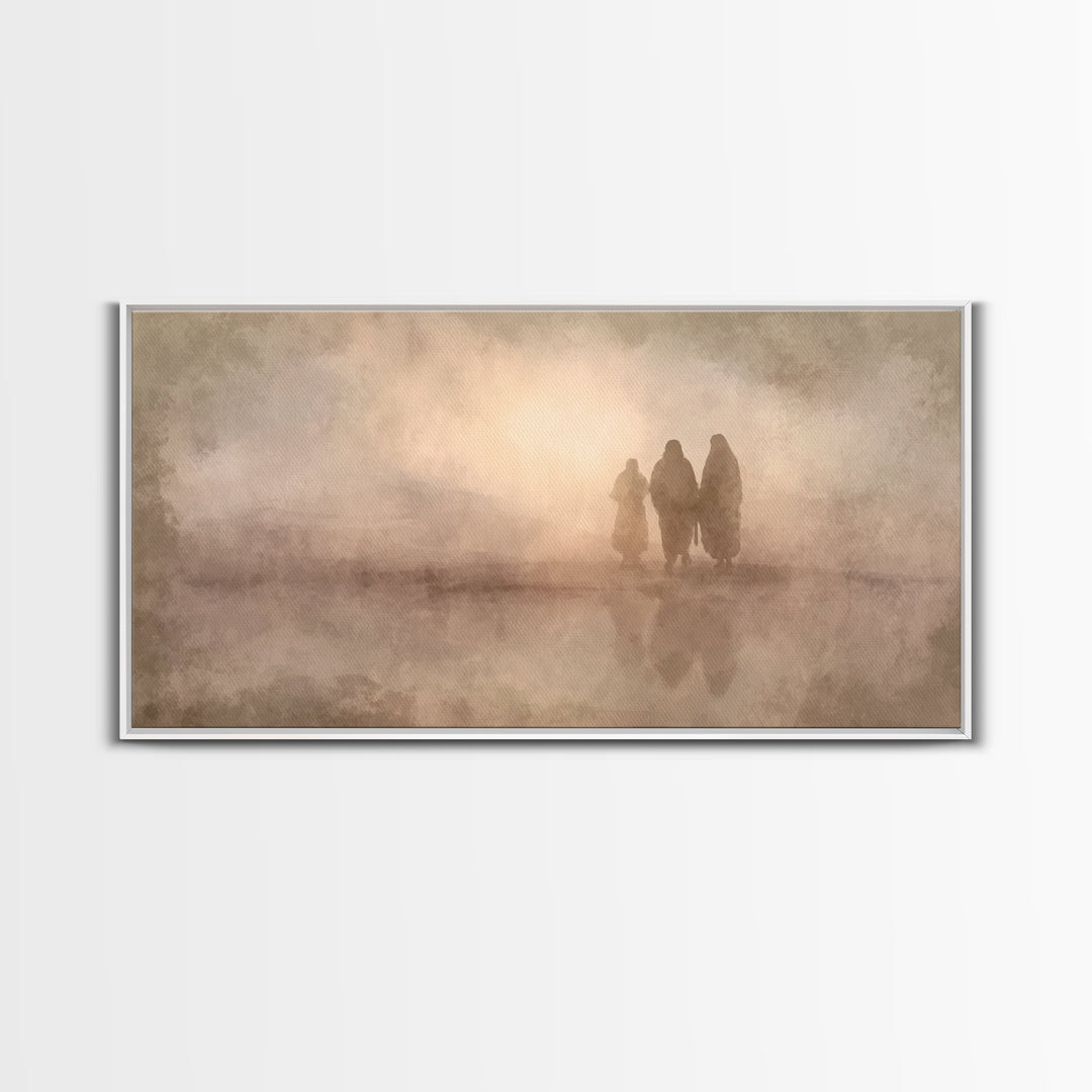 Desert Pilgrimage, Framed Canvas Print, Christian Wall Art, Christian Art Canvas, Moody Christmas Art, Christian Decor, Faith Art