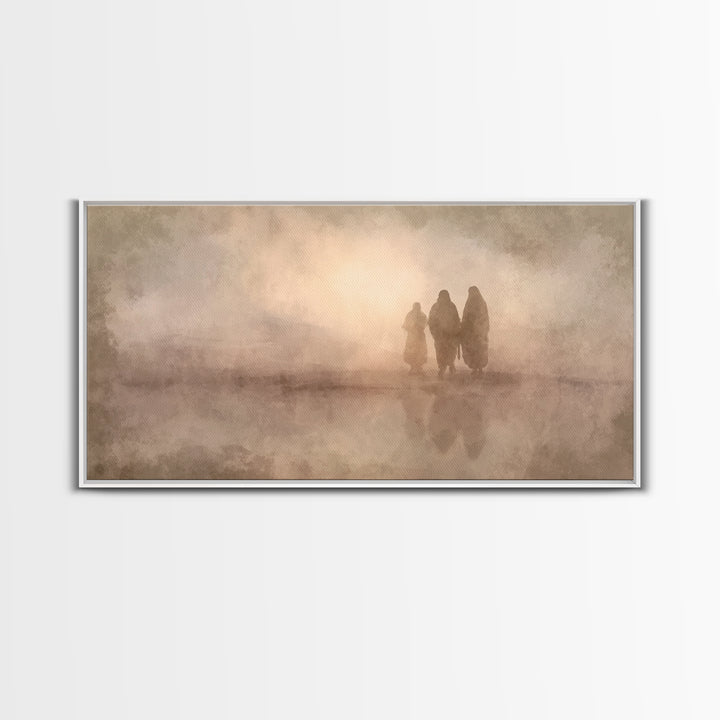 Desert Pilgrimage, Framed Canvas Print, Christian Wall Art, Christian Art Canvas, Moody Christmas Art, Christian Decor, Faith Art
