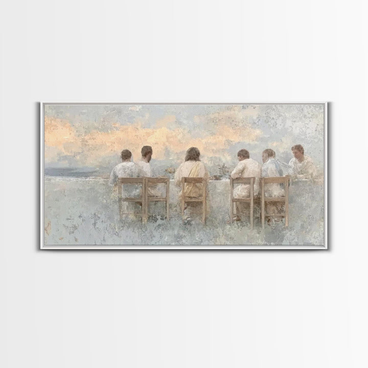 Evening Communion – Framed Canvas Print – Christian Painting – Christian Art Canvas – Christian Wall Art – Christian Christmas Art – Christ