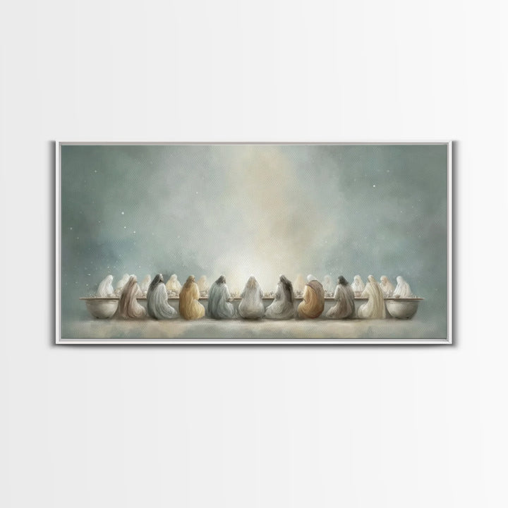 Last Supper Grace – Framed Canvas Print – Christian Art Canvas – Christian Art Print – Christian Wall Art – Christian Christmas Art – Chris