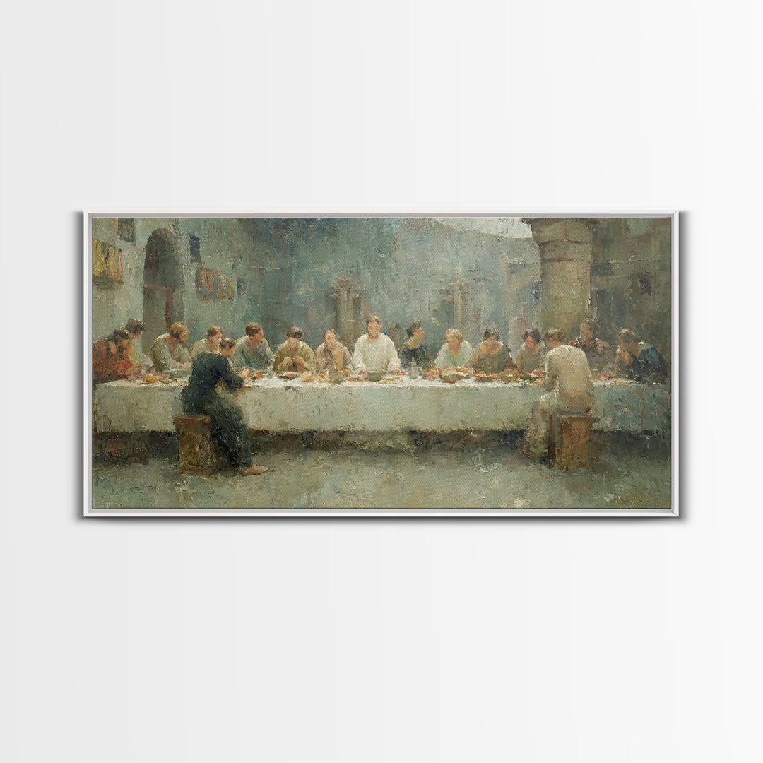 Silent Communion – Framed Canvas Print – Christian Wall Art – Jesus Painting – Christian Art Canvas – Christian Christmas Art – Christian D
