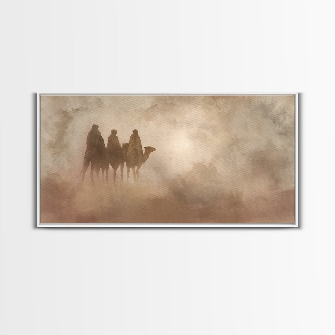 Desert Pilgrims – Framed Canvas Print – Christian Wall Art – Christian Art Canvas – Christmas Art – Christian Christmas Decor – Christian G