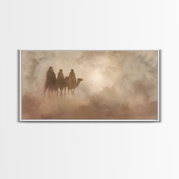 Desert Pilgrims – Framed Canvas Print – Christian Wall Art – Christian Art Canvas – Christmas Art – Christian Christmas Decor – Christian G