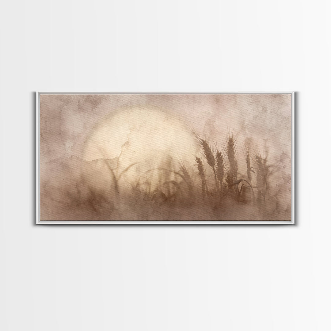 Wheatland Dawn, Framed Canvas Print, Christian Art Canvas, Christian Decor, Christian Wall Art, Christian Painting, Christian Art Prints