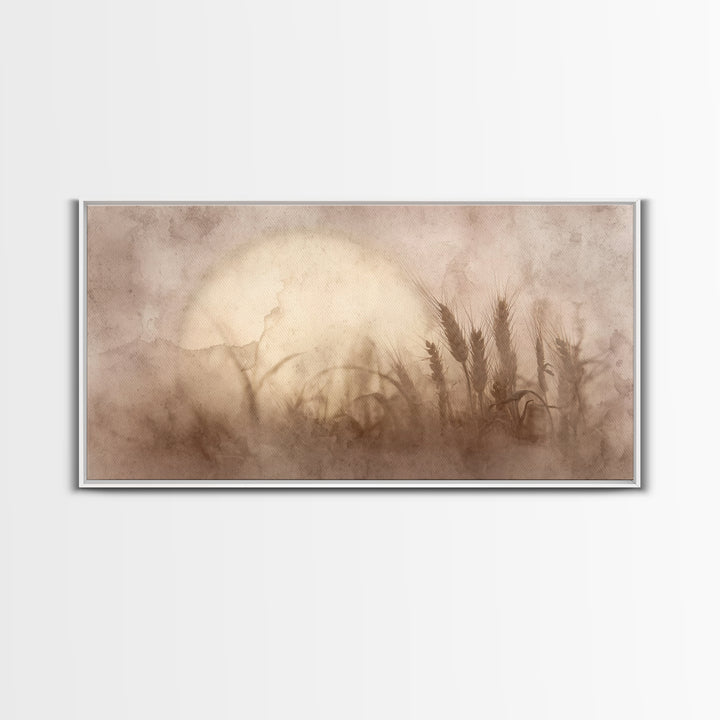 Wheatland Dawn, Framed Canvas Print, Christian Art Canvas, Christian Decor, Christian Wall Art, Christian Painting, Christian Art Prints