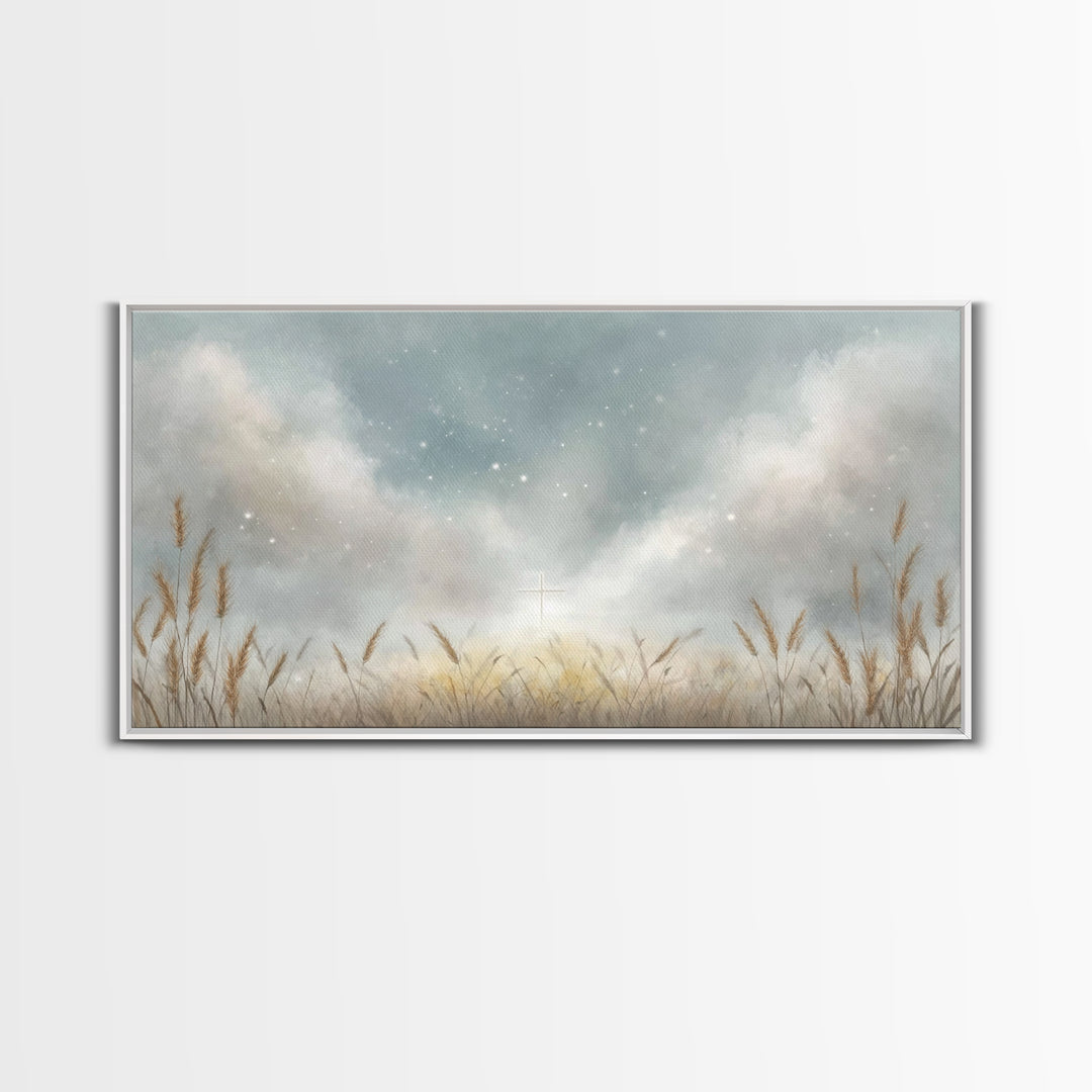 Starlit Hope – Framed Canvas Print – Christian Art Canvas – Christian Painting – Christian Wall Art – Christian Decor – Christian Art Print