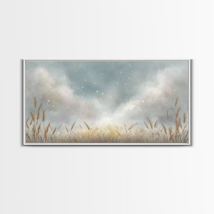 Starlit Hope – Framed Canvas Print – Christian Art Canvas – Christian Painting – Christian Wall Art – Christian Decor – Christian Art Print