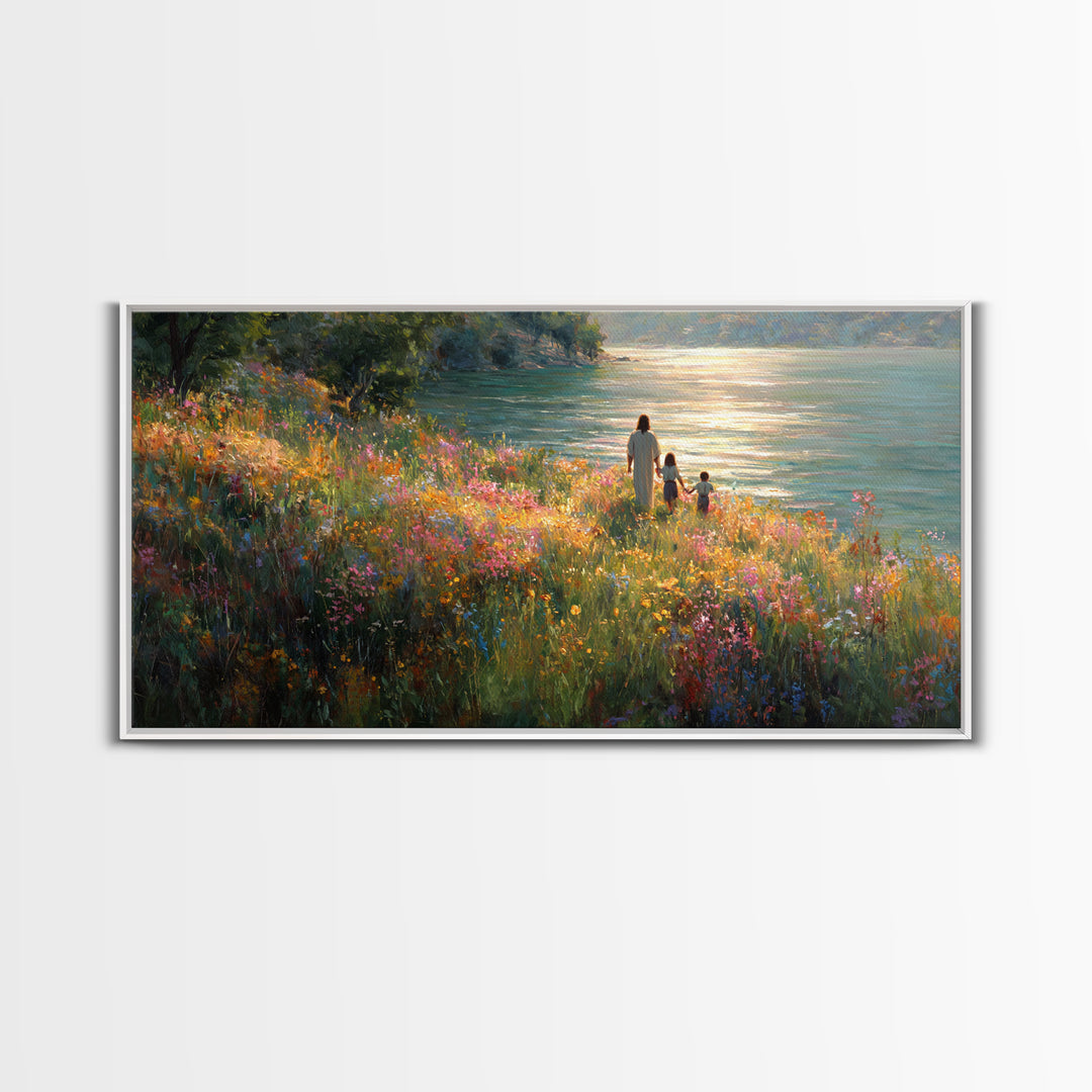 Riverlight Promise – Framed Canvas Print – Christian Wall Art – Christian Art Canvas – Jesus Painting – Christian Christmas Art – Christian