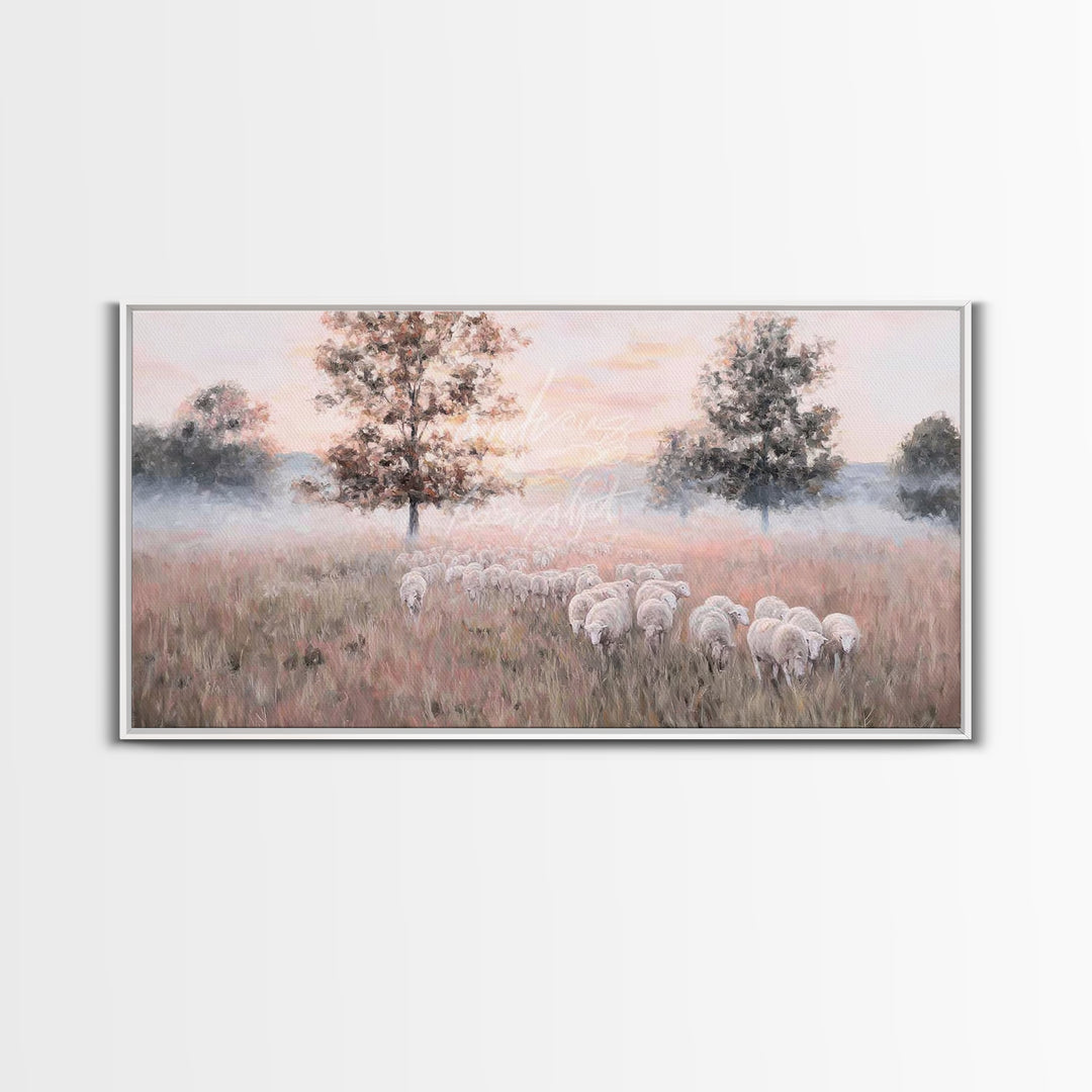 Pastel Meadow – Framed Canvas Print – Christian Art – Christian Art Canvas – Christian Wall Art – Modern Christian Art – Christian Christma
