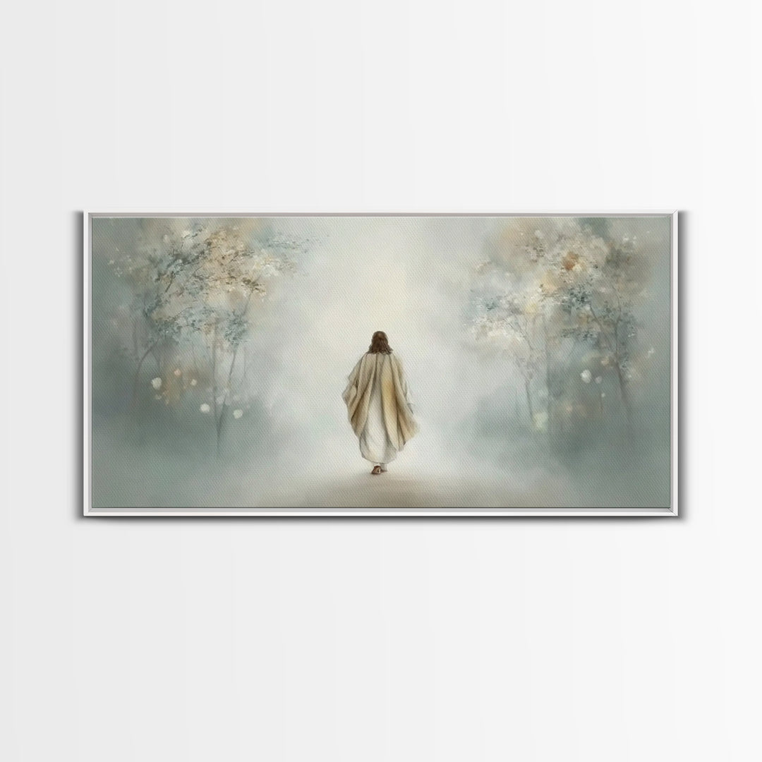Morning Sanctuary – Framed Canvas Print – Jesus Painting – Christmas Wall Art – Christian Art Canvas – Christian Wall Art – Christian Art