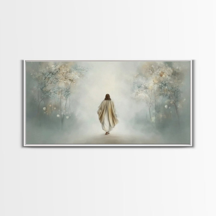 Morning Sanctuary – Framed Canvas Print – Jesus Painting – Christmas Wall Art – Christian Art Canvas – Christian Wall Art – Christian Art