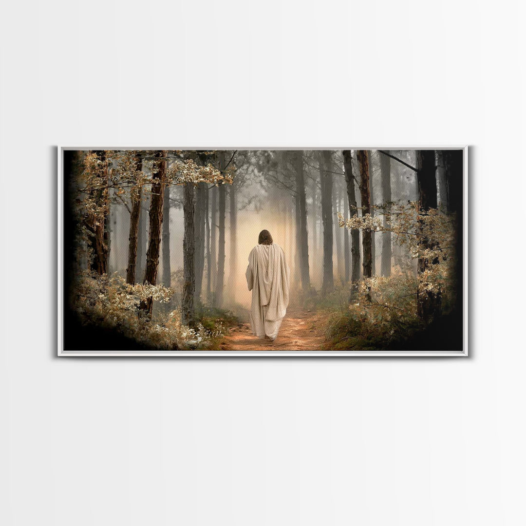 Autumn Prayer Path – Framed Canvas Print – Christian Wall Art – Jesus Canvas Art – Christian Art Canvas – Christmas Art – Christian Gift