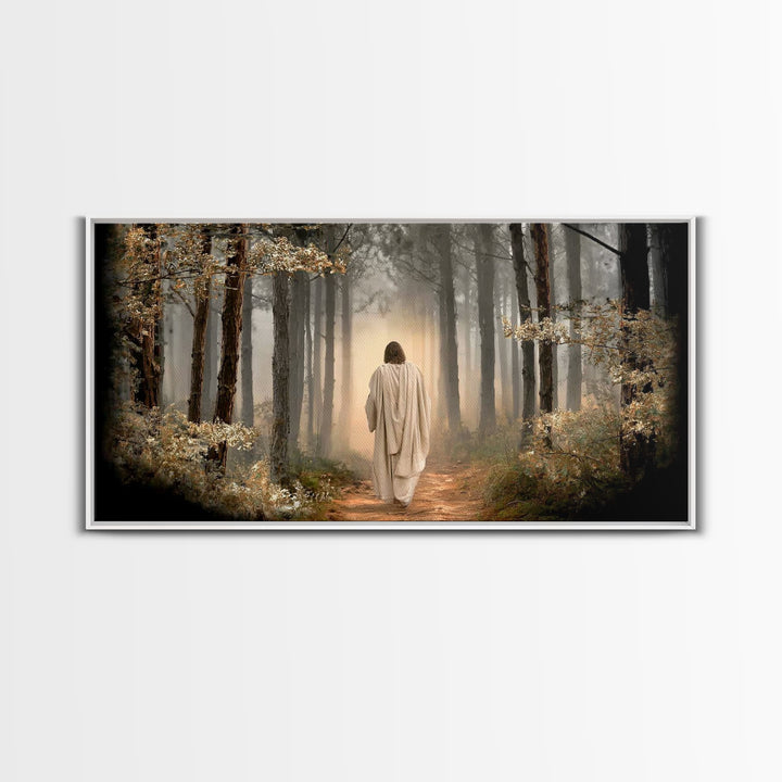 Autumn Prayer Path – Framed Canvas Print – Christian Wall Art – Jesus Canvas Art – Christian Art Canvas – Christmas Art – Christian Gift